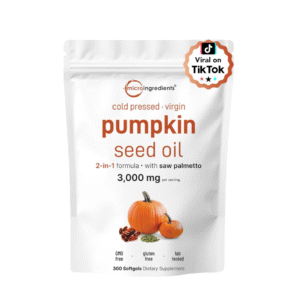 Pumpkin Seed Oil with Saw Palmetto, 3000mg Per Serving, 300 Softgels