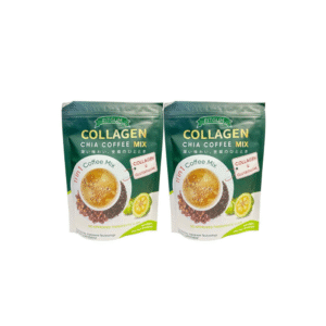 2 Packs FIT GUM Collagen Chia Coffee – 11 in 1 Coffee Mix (10 Sachets per Pack)