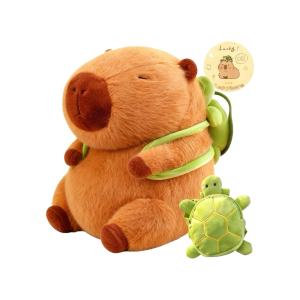 Capybara Plush with Turtle Backpack