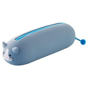 LIHIT LAB PuniLabo Zipper Pen Case/Pouch, Gray Cat (A7781-4)