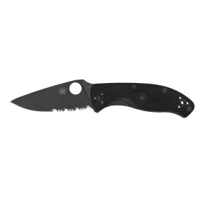Spyderco Lightweight Tenacious Folding Knife 3.39″ Black Oxide Combo Blade