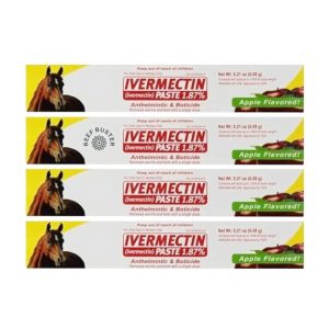 Durvet Ivermectin Paste 6.08g Tubes (4-Pack) Bundled Sticker Included, White