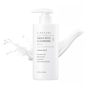 S.NATURE AQUA RICE Cleansing MILK, Korean Skincareㅣ 9.46 fl oz, 280 mL