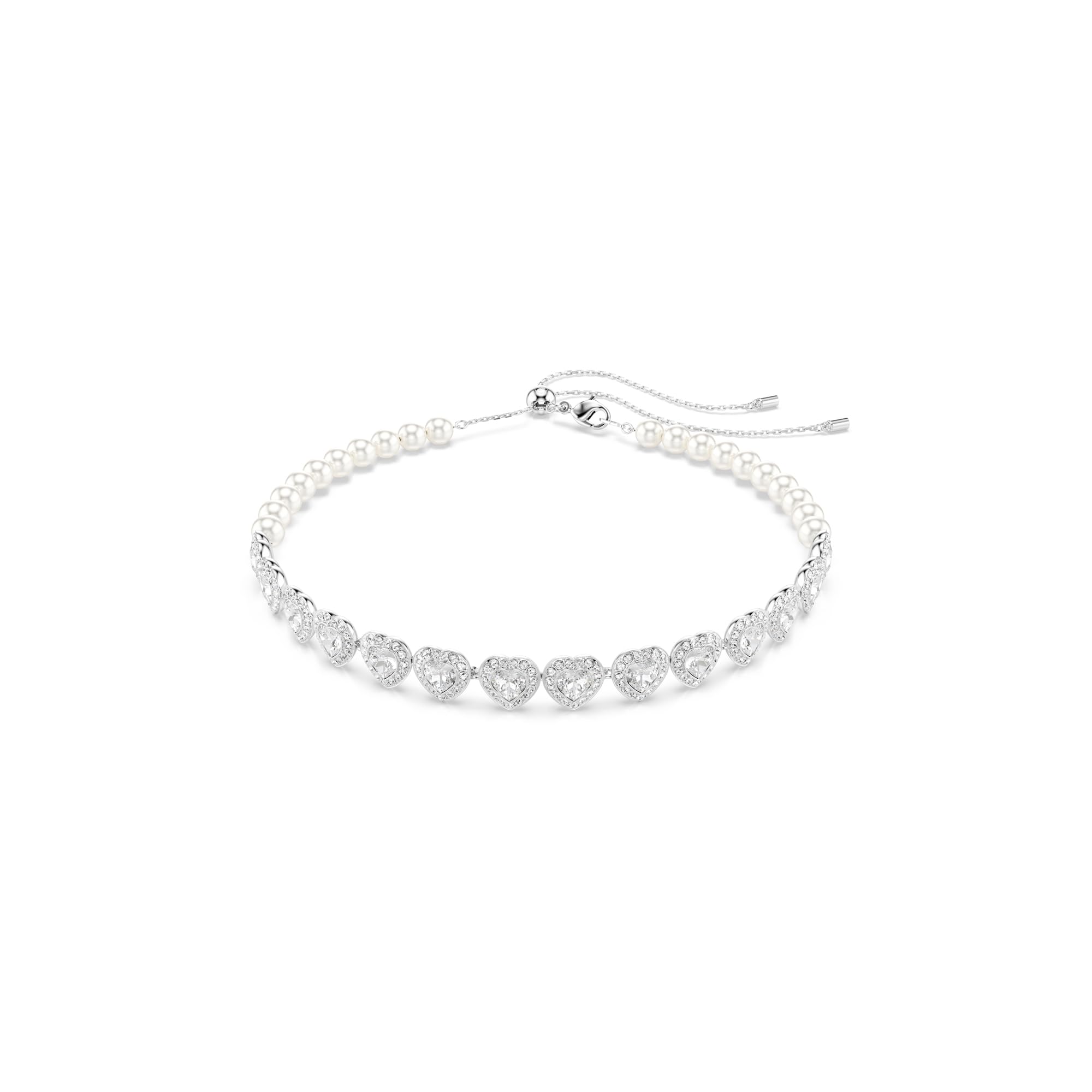 Swarovski Ariana Grande Angelic Mixed Cut Heart Crystal Choker Necklace In Rhodium 1 Swarovski Ariana Grande Angelic Mixed Cut Heart Crystal Choker