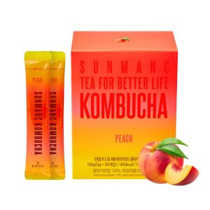 SUNMANC Peach Kombucha Powder 30 Packets, 0 G Sugar Hydration Drink Mix