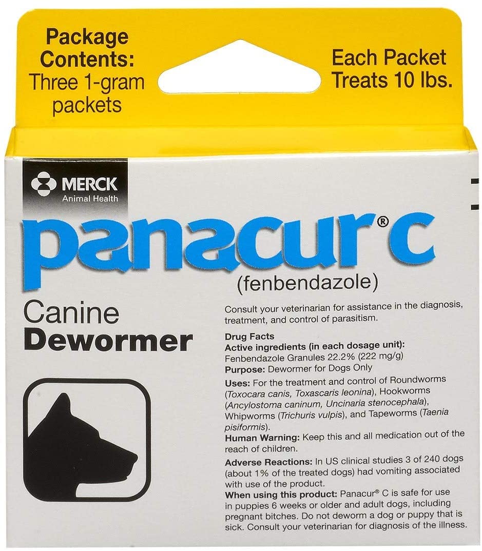 Panacur C Canine Dewormer (Fenbendazole), 3 Count (Pack Of 1), 3 Count, Pack Of 1 1 Panacur C Canine Dewormer (Fenbendazole), 3 Count (Pack Of