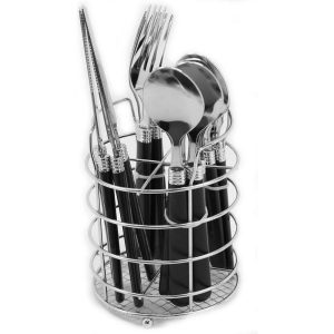 Gibson Home Sensations 16-Piece Stainless Steel Flatware Set With Metal Caddy