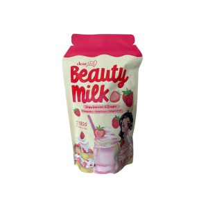 Beauty Milk Dear Face Beauty Strawberries And Cream Collagen Drink, 10 Sachets X 18 G