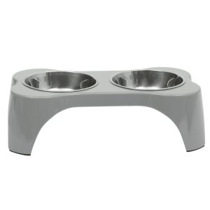 Gibson Home Bow Wow Meow 3-Piece Elevated Dog & Cat Bowl Set, 13 oz