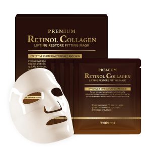 WELLDERMA Retinol Peptide Lifting Restore Hydrogel Fitting Mask, 25 G X 4 Sheets