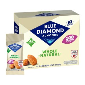 Blue Diamond Almonds 100 Calorie To-Go Whole Natural Snack Nuts, 32 Packs
