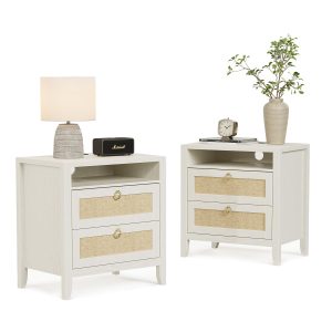 Dowinx 23.6″ White Night Stand Set Of 2