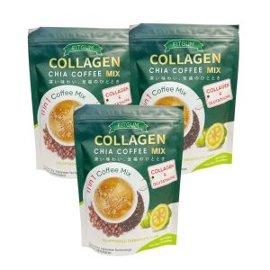 Beauty Milk Fit Gum Collagen Chia Coffee, 11 In, 3 Packs
