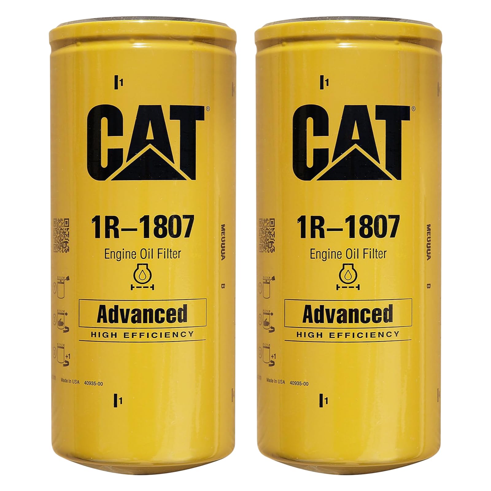 CATerpillar 1 R-1807 Advanced High Efficiency Oil Filter (Pack Of 2) 1 CATerpillar 1 R-1807 Advanced High Efficiency Oil Filter (Pack Of 2)