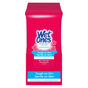Wet Ones Antibacterial Hand Wipes, Pack Of 10