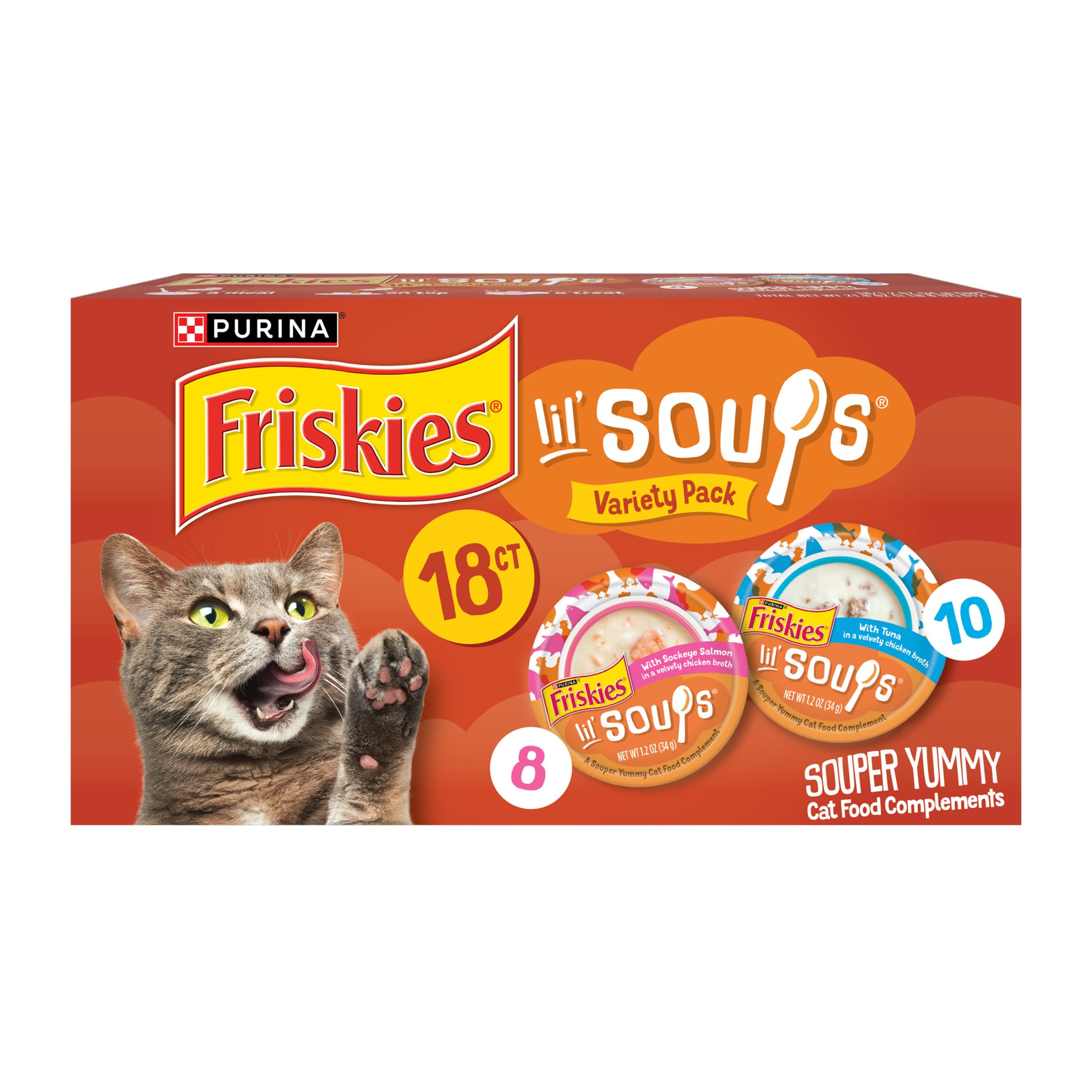 Friskies Purina Friskies Grain Free Wet Cat Food Complement Variety Pack, 1.2 oz 1 Friskies Purina Friskies Grain Free Wet Cat Food Complement