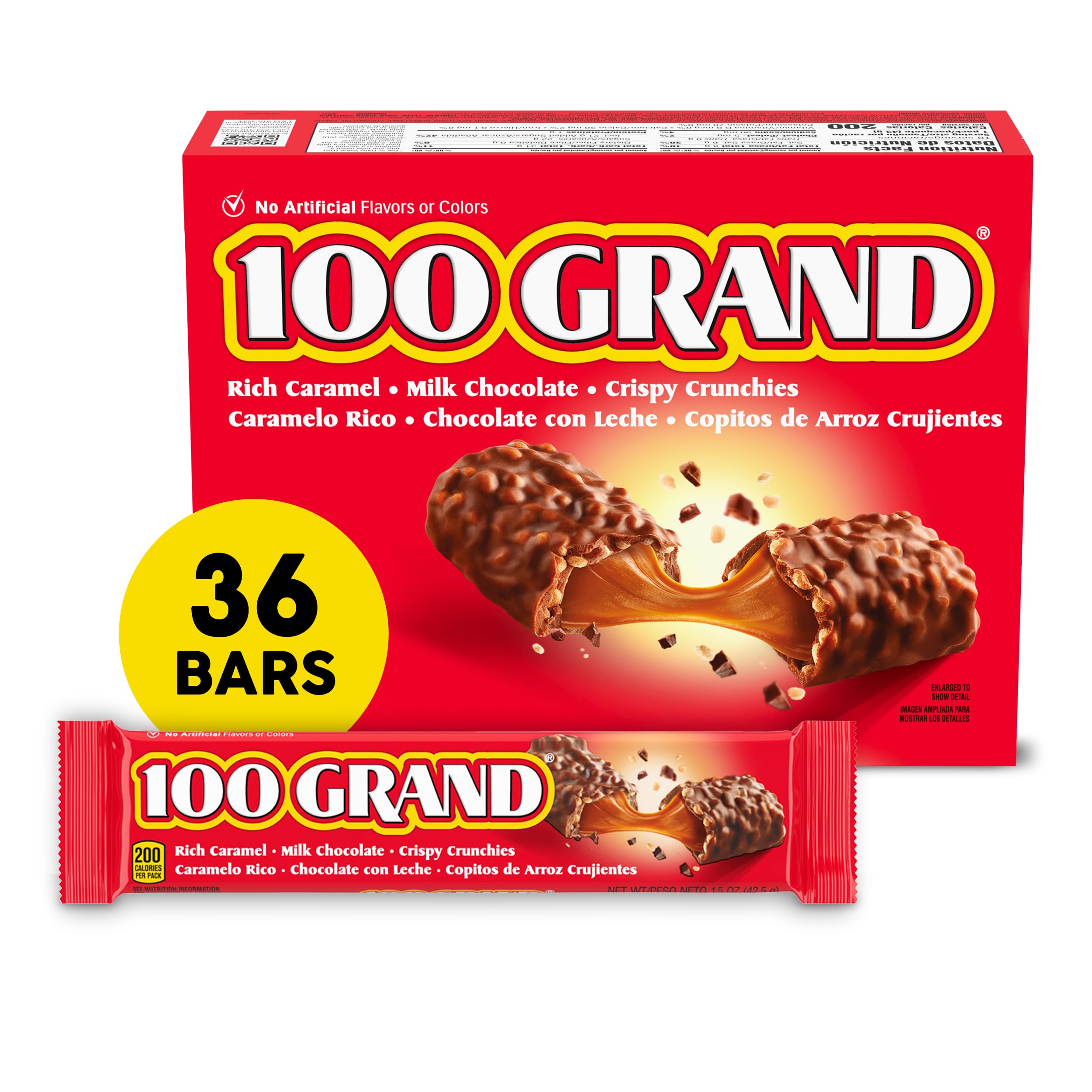 100 Grand Bulk Candy Chocolate Bars, 1.5 oz, 36 ct 1 100 Grand Bulk Candy Chocolate Bars, 1.5 oz, 36 ct