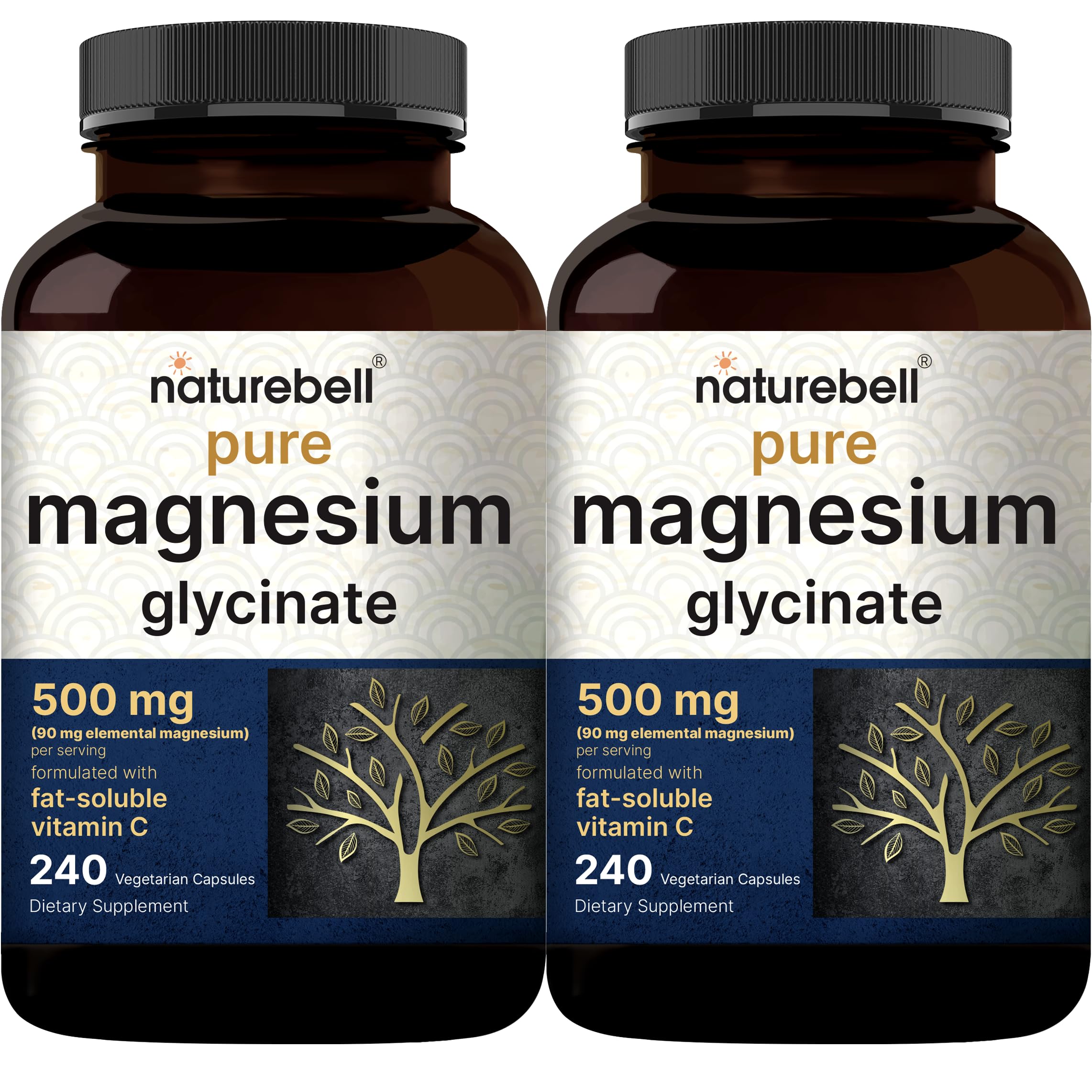 Nature Bell Pure Magnesium Glycinate 500 Mg Per Serving, 2 Pack 1 Nature Bell Pure Magnesium Glycinate 500 Mg Per Serving, 2 Pack