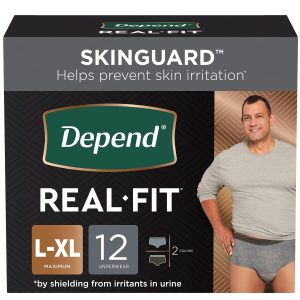 Depend Real Fit Incontinence Underwear For Men With Maximum Absorbency, 12 Count