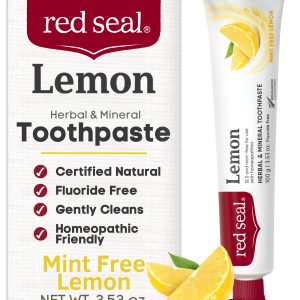 RED SEAL Herbal & Mineral Fluoride Free Lemon Toothpaste, 3.53 oz