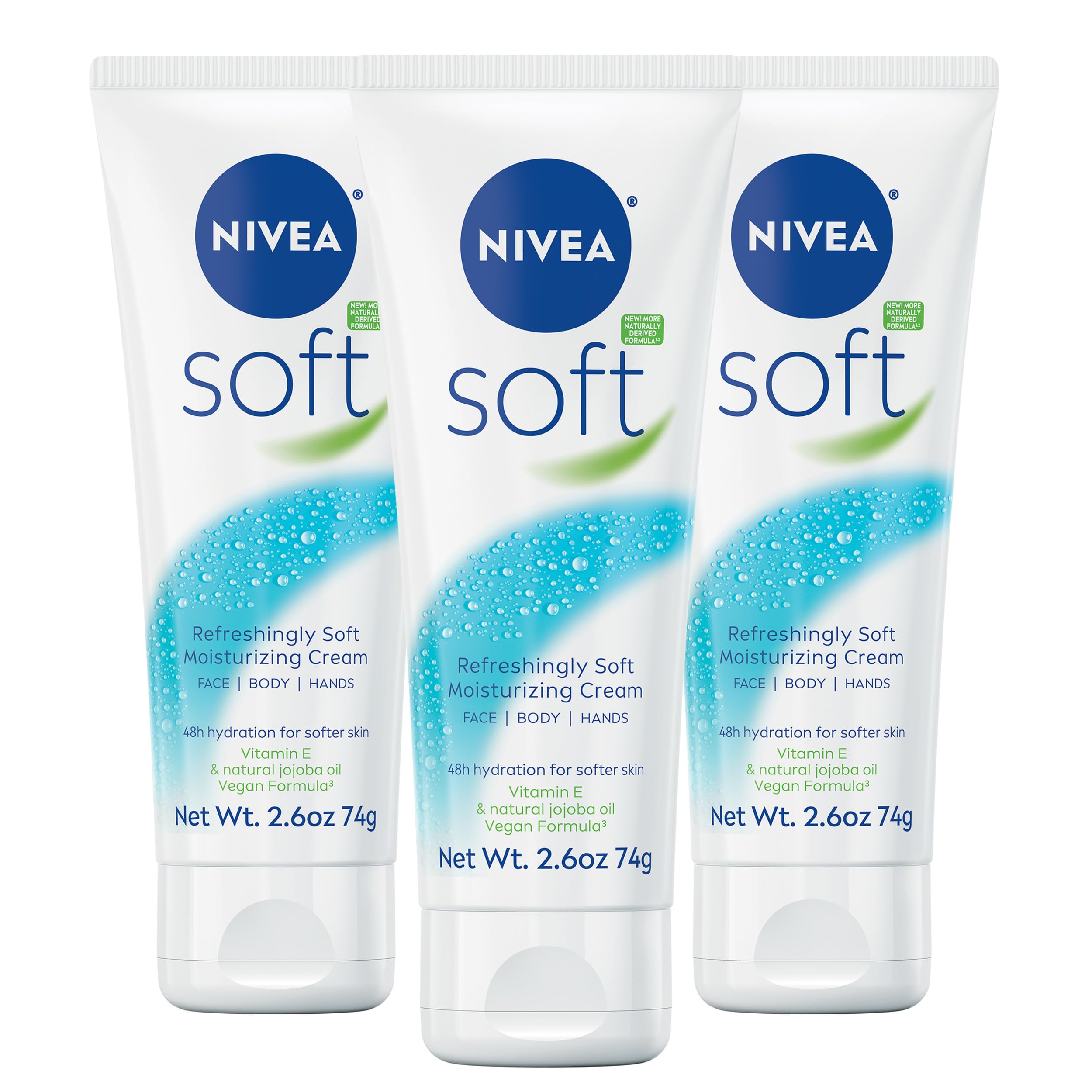 NIVEA Soft Moisturizing Cream For Body, 3 X 2.6 OZ, 2.6 OZ, 3 X 2 1 NIVEA Soft Moisturizing Cream For Body, 3 X 2.6 OZ, 2.6 OZ, 3 X 2