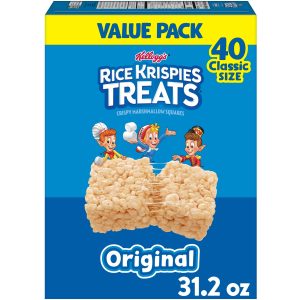 RICE KRISPIES TREATS Crispy Marshmallow Squares, 31.2 oz Box (40 Bars)