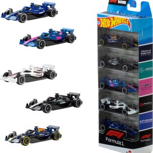 Hot Wheels 1:64 Scale 5-Pack Formula 1 Die-Cast Toy Cars