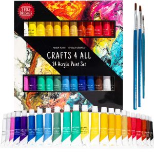 Crafts 4 All Acrylic Paint Set For Adults And Artists, 24 Pack, Pack Of 12