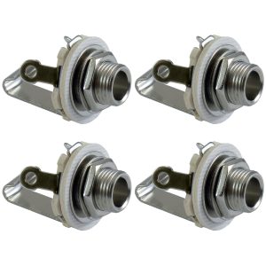 GLS Audio 1/4″ Jacks Female TS Mono Panel Mount Jack, 4 Pack