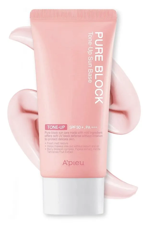 A'PIEU Pure Block Tone-Up Sunscreen Base For Brighter-Looking Skin