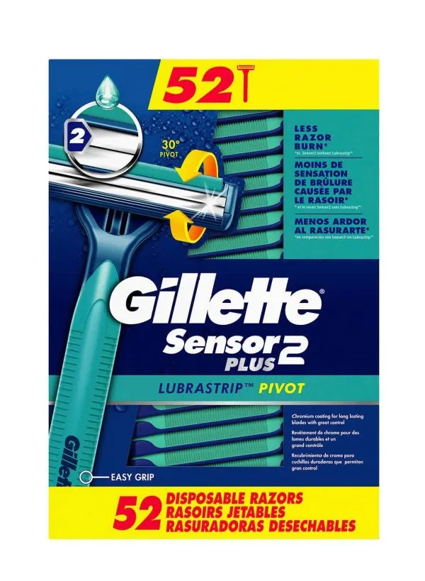Gillette Sensor 2 Plus Disposable Razor (52 Pack)
