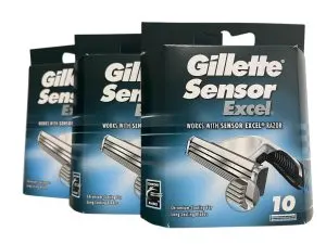 Gillette Sensor Excel, 10 Count, Pack Of 3