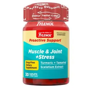 Tylenol Proactive Support Muscle & Joint Supplements + Stress, 30 ct