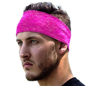 E Tronic Edge Running Headbands For Men, Pink 1 Pack