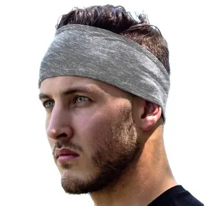 E Tronic Edge Running Headbands For Men, Gray 1 Pack