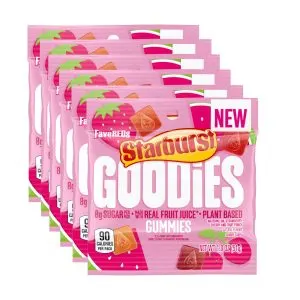 Starburst Goodies Fave REDS Plant-Based Gummy Candy Bulk, 1.8 oz Bag