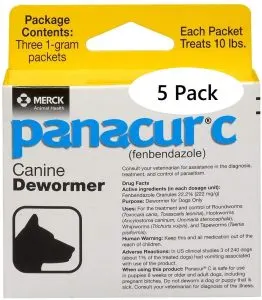 Panacur C Canine Dewormer Dogs 1 (3 Packets) Gram Each Packet