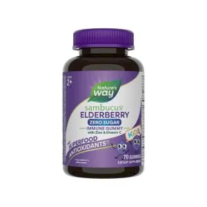 Nature's Way Sambucus Kids Zero Sugar Elderberry Immune Gummies, 70 ct