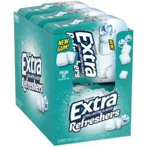 WRIGLEY'S EXTRA Extra Refreshers Polar Ice Chewing Gum, Pack Of 6
