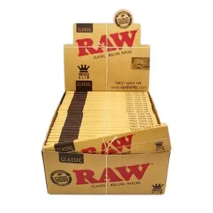 RAW Classic King Size Slim Rolling Paper Full Box Of 50 Packs