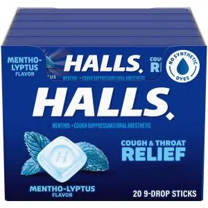 HALLS Cough & Throat Relief Mentho-Lyptus Cough Drops, 180 ct